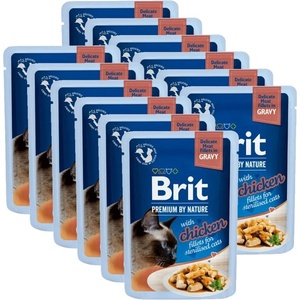 Brit Капсула BRIT Premium Cat Delicate Fillets in Gravy with Chicken for Sterilised 12 x 85 г