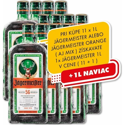 Jägermeister 35% 1 l (čistá fľaša)
