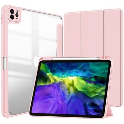 SES 2v1 Smart flip cover + zadní silikonový ochranný obal s držákem na pero Apple iPad 9.7 2018 6. generace 12231 světle růžový