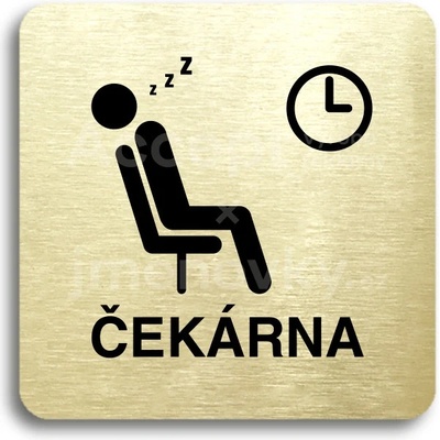 ACCEPT Piktogram čekárna - zlatá tabulka - černý tisk bez rámečku