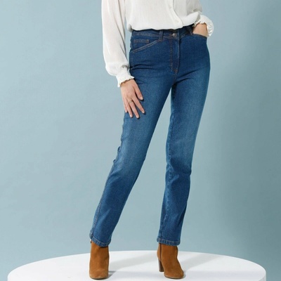 Rovné džínsy pre nižšiu postavu modrá