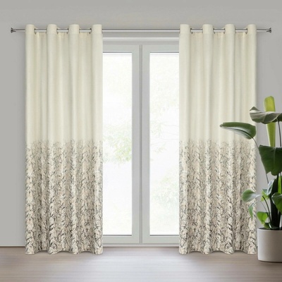 EUROFIRANY ZATEMŇOVACÍ ZÁVĚS NA KROUŽCÍCH TORI 140X250 CM VZOROVANÁ