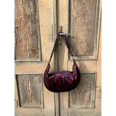 Kabelka Hobo Bag vínový vzor M