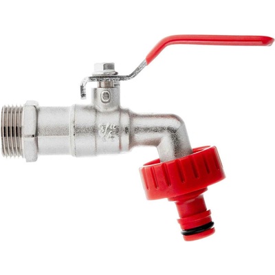 Guľový ventil 3/4", závit 1" s plastovou 1/2" rýchlospojkou, GEKO