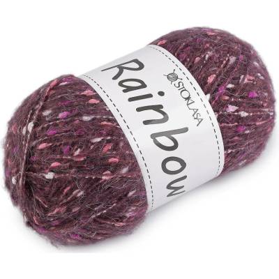 Pletací příze mohérová Rainbow 100 g Varianta: 18 (11-6) fialová tmavá, Balení: 1 ks 57865/147365/274406