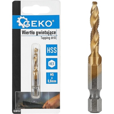 Závitový vrták HSS M5 x 0,8mm HEX, Geko G38132