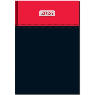 Milano A5 denný 2026 červeno čierny