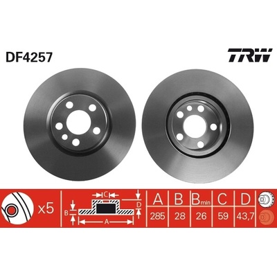 Brzdový kotúč TRW DF4257