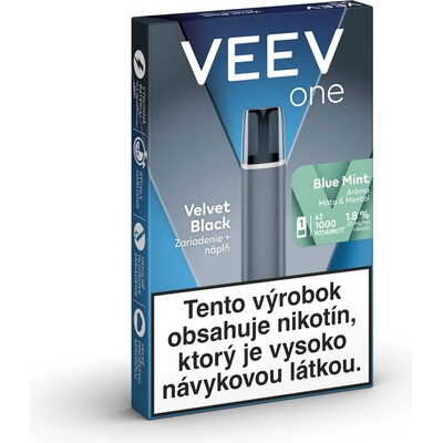 Zariadenie VEEV One Velvet Black 420 mAh + náplň Blue Mint 1.8%