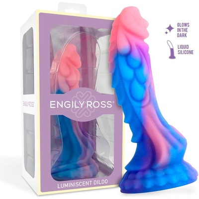 Engily Ross Dildox Dragon Luminiscent Dildo Liquid Silicone 18cm Blue-Pink