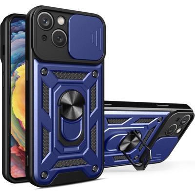 HQWear Кейс с протектор за камера HQWear Hybrid Armor Camshield за iPhone 15 Plus, син (9145576280782)