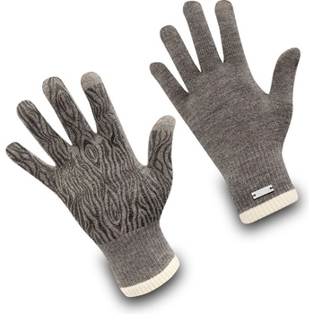Exquisiv Merino rukavice City Walk Rider Touchscreen , šedá/bílá