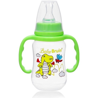 Baby Bruin kojenecká fľaša bez BPA s uškom zelená 125 ml