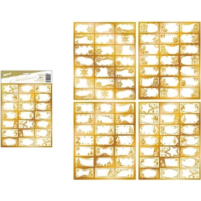 Samolepky na dárky vánoční zlaté 200x300 – Hledejceny.cz