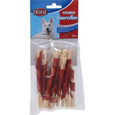 Trixie Denta Fun tyč previazaná kačacím mäsom 12 cm 80 g 10 ks