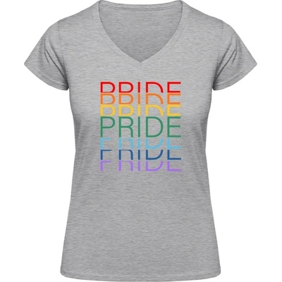 Soft Style V Tričko Gildan Dúhový dizajn Pride Pride Pride Flakatá sivá