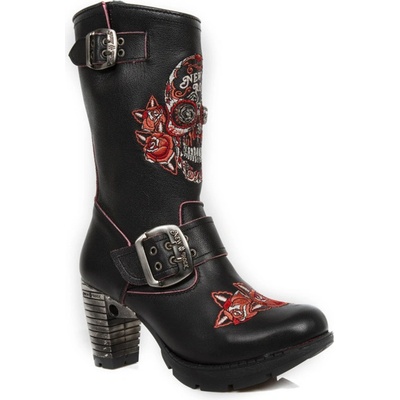 New Rock Bordados Rojos, Trail Negro Tacon Acer boty na podpatku vícebarevná
