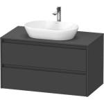 Duravit Ketho. 2 - Шкафче за умивалник с отвор 57x100x55 см, 2 чекмеджета, графит матов K24896049490000 (K24896049490000)