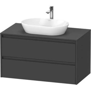 Duravit Ketho. 2 - Шкафче за умивалник с отвор 57x100x55 см, 2 чекмеджета, графит матов K24896049490000 (K24896049490000)