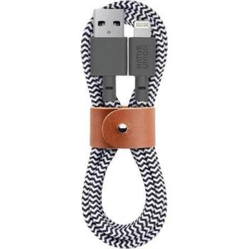 Native Union Belt Cable Lightning - здрав плетен кабел за устройства с Lightning порт (бял) (120 см)