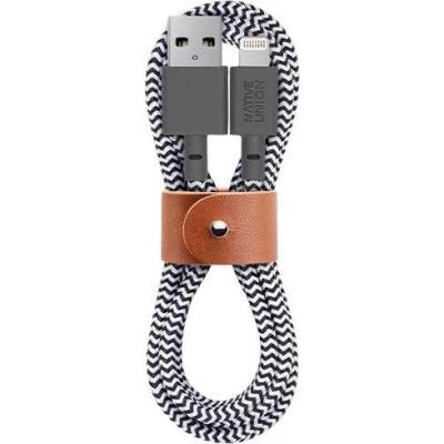 Native Union Belt Cable Lightning - здрав плетен кабел за устройства с Lightning порт (бял) (120 см)