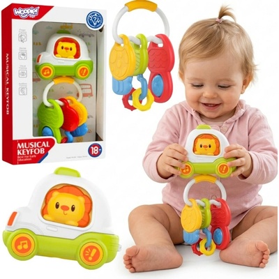 Woopie Baby Interaktivní hračka Pilotní auto s klíči Chrastítko na kousání