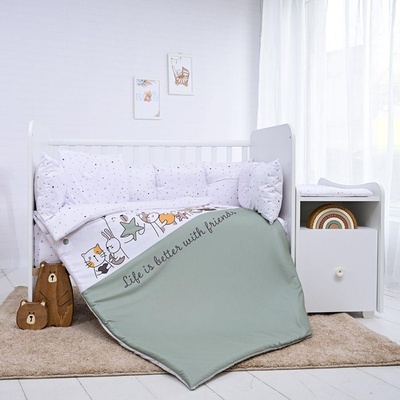 Lorelli СЕТ за легло Тренд РАНФОРС happy friends МИНТ (3800166116976)