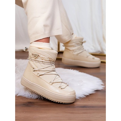 Resti Women's slip-on boots a'la snow boots in beige Vevnose krémové