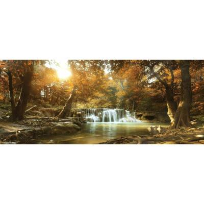 Consalnet Obraz na plátně: Vodopády v lese (1) - 145x45 cm