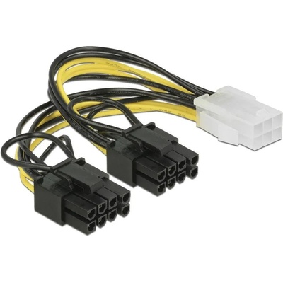 Estillo Захранващ кабел Estillo EST-CABL-POWER-6-8, PCI-E 6pin(ж) към 2x PCI-E 6+2pin(м), жълто-черен (EST-CABL-POWER-6-8)