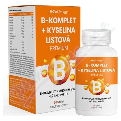 MOVit Energy B-Komplet + kyselina listová premium 90 tabliet