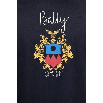 Bally Памучна тениска Bally в тъмносиньо с принт MJE0AB (MJE0AB)