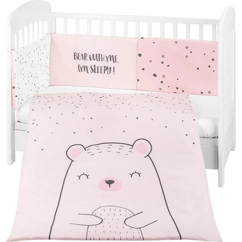 KikkaBoo Бебешки спален комплект 2 части EU style 60/120 Bear with me Pink (41101020113)