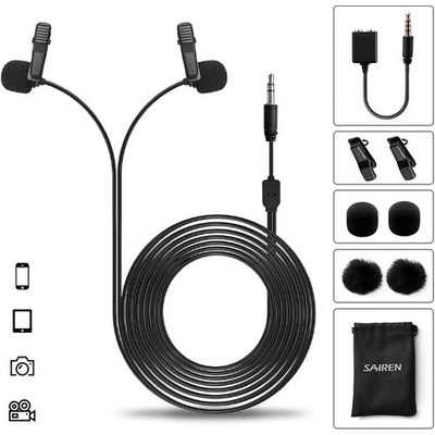 Kvalitní duální klopový Sairen D-Lav Black 6m