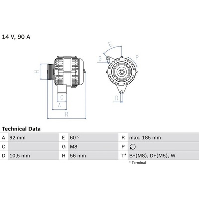 BOSCH 0 986 040 180 generátor (0986040180)
