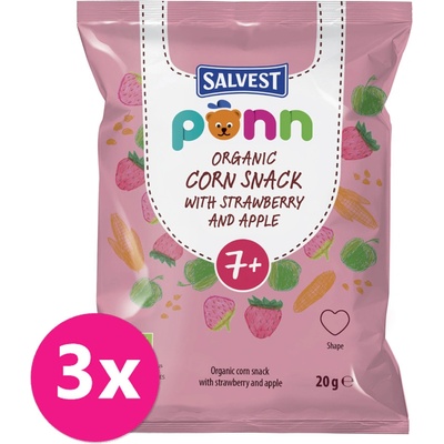 SALVEST Põnn BIO Chrumky jahodové 3 x 20 g