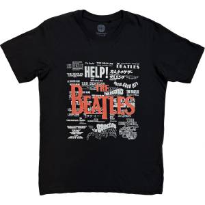 The Beatles Titles & Logos (Puff Print) Black M Риза (BEATTEE452MB02)