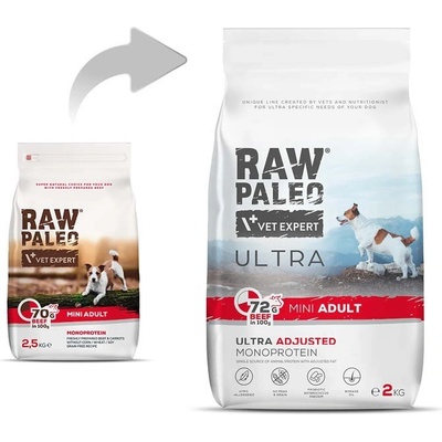 VetExpert Vetexpert Raw Paleo Ultra Beef Adult Mini 2 кг