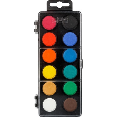 Koh-i-noor vodové barvy 171510, 12 ks, 22,5 mm Černá