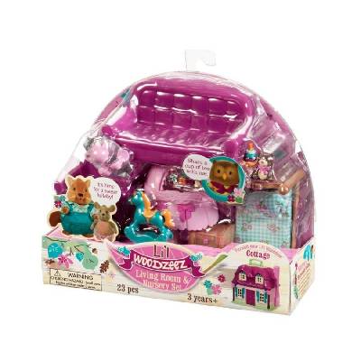 Li’l Woodzeez - комплект за игра - дневна и детска стая