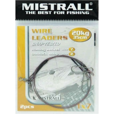 Mistrall Ocelové Lanko Wire Leaders 1x7 35cm 20kg 2ks
