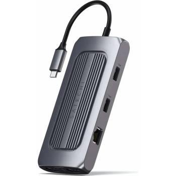 Image 1 of Satechi USB-C Multiport MX Adapter - мултифункционален хъб за свързване на допълнителна периферия за компютри с USB-C порт (тъмносив)