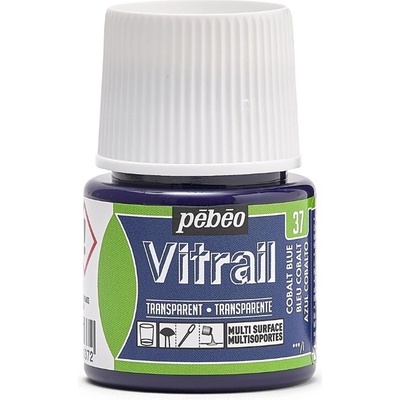Pébéo Nevypaľovacia farba na sklo Vitrail 45 ml 37 Cobalt Blue