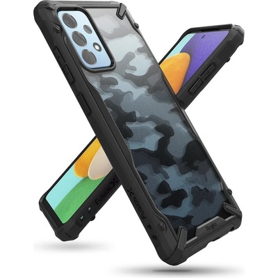 Ringke Противоударен Хибриден Калъф за Samsung A52, Ringke Fusion X Camo, Черен (8809785453696)