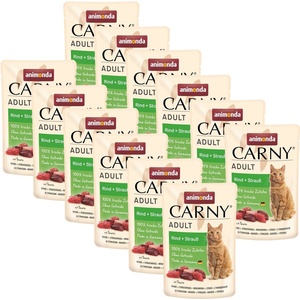 Animonda CARNY Cat Adult говеждо + щраус 12 x 85 г