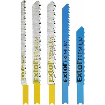 Extol Plátky do přímočaré pily-mix, sada 5ks, úchyt UNIVERSAL, Bi-metal, HSS, HCS, EXTOL PREMIUM