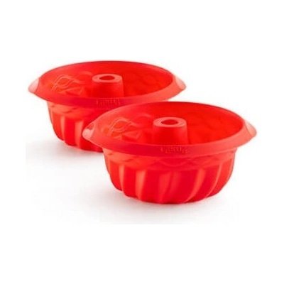 Lékué Silikonové formy na menší bábovky 15 cm 2 ks červené