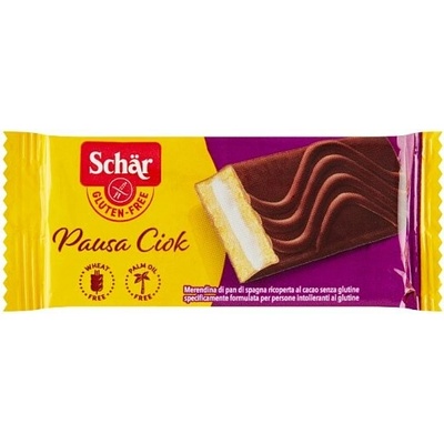 Schär Pausa ciok jemné pečivo bezgluténové máčané v čokoláde s mliečnym krémom 35 g
