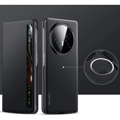 Huawei Калъф SULADA Kevlar за Honor Magic V3 смарт капак с прозорец, кожена текстура и магнитна функция, различни цветове