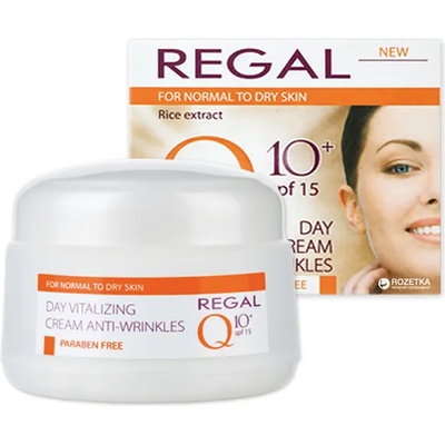 Regal q10 крем за лице против бръчки дневен, За нормална към суха кожа, С екстракт от ориз
